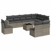 vidaXL 11 Hluta Gar&eth;s&oacute;fasett me&eth; Sessum Gr&aacute;r P&oacute;l&yacute;rattan
