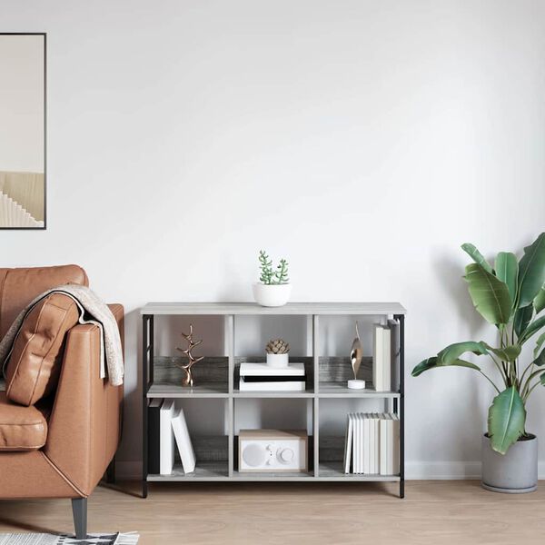 vidaXL Hilla Gr&aacute;r Sonoma 102 x 32 x 72,5 cm Samsettur vi&eth;ur