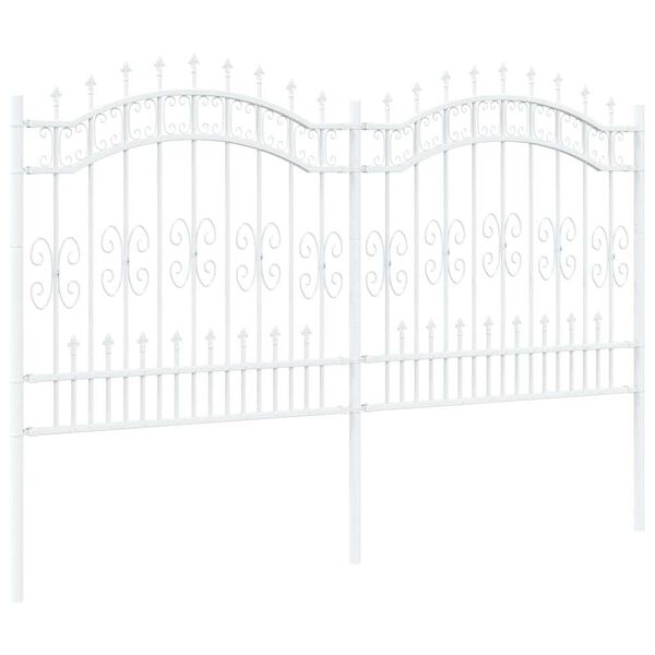 vidaXL Garðhefti Hvítt 240 x 165 cm Duftlitað stál