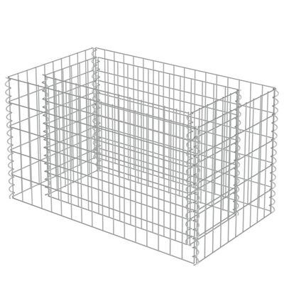 vidaXL Gabion Grjótkassi Upphækkað Blómaker Sínkhúðað stál 90x50x50 cm