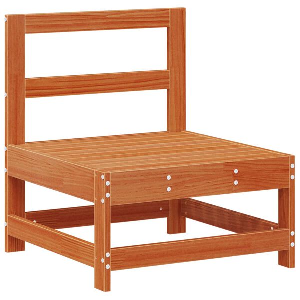 vidaXL Gar&eth;asofa Mi&eth;ja Mass&iacute;ft furuvi&eth; VaxBr&uacute;nn 124 x 62 x 70,5 cm