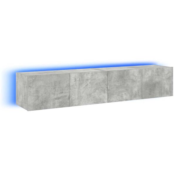 vidaXL Sj&oacute;nvarpssk&aacute;par me&eth; LED lj&oacute;sum 2 stk. Steypugr&aacute;r 80x35x31 cm