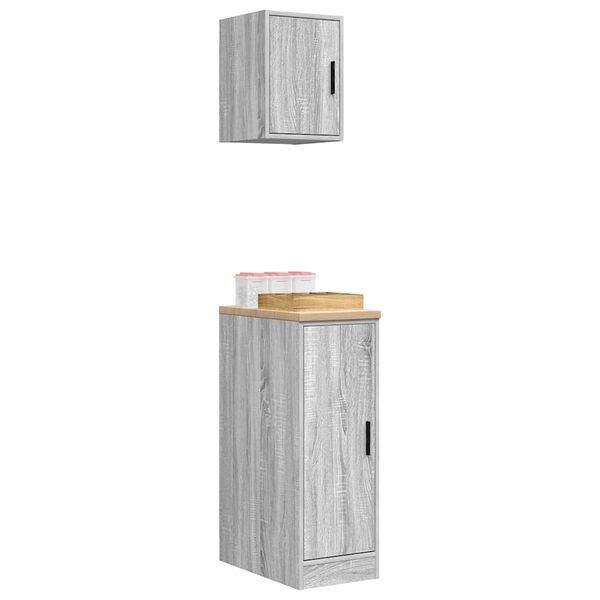 vidaXL Bílskúrsskápar 2 stk. Grátt Sonoma Samsettur Viður