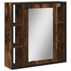 vidaXL Speglask&aacute;pur fyirr Ba&eth; Reykt Eik 60x16x60 cm Samsettur Vi&eth;ur