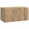 vidaXL Veggfestur sj&oacute;nvarpssk&aacute;pur Handverkseik 59,5 x 31 x 30 cm