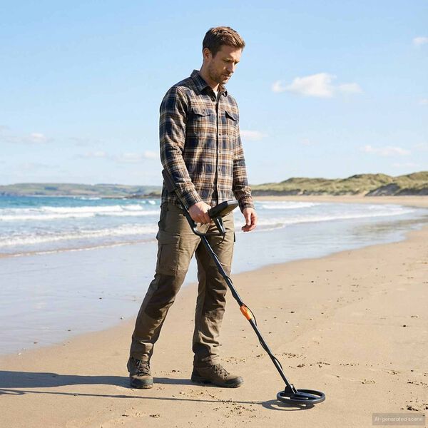 vidaXL Metal detector me&eth; LCD skj&aacute; 3 ger&eth;ir 19 cm sp&oacute;lu Svart