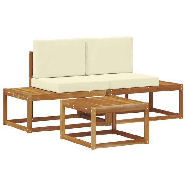 vidaXL &Uacute;ti s&oacute;fasett 3 pcs N&aacute;tt&uacute;rulegur Solid Akas&iacute;uskei&eth; og P&oacute;lyester