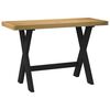 vidaXL skrifbor&eth; NOAIN X-laga f&aelig;tur 120x50x75 cm gegnheil vi&eth;arfura