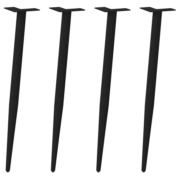 vidaXL bor&eth;f&aelig;tur keilulaga 4 stk svartir 72-73 cm st&aacute;l