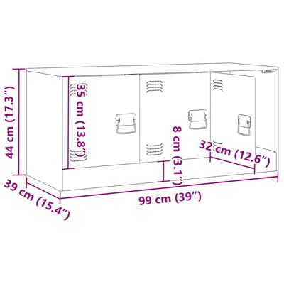 vidaXL Sjónvarpsskápur Bleikur 99x39x44 cm Stál