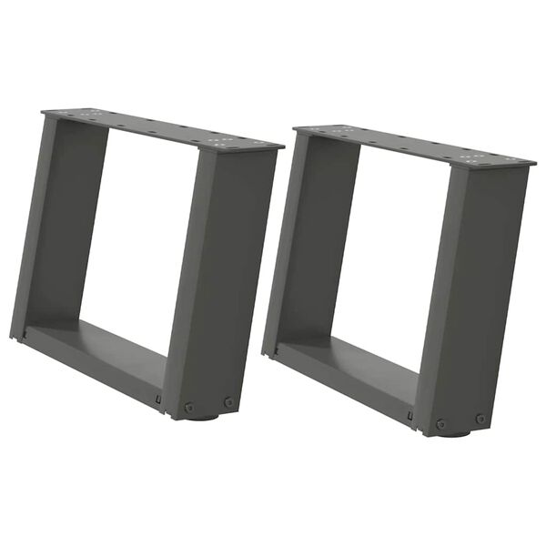 vidaXL s&oacute;fabor&eth;sf&aelig;tur U-laga 2 stk. antras&iacute;t 40x(30-31) cm st&aacute;l