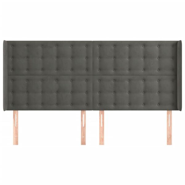 vidaXL H&ouml;f&eth;agafl me&eth; Eyrum 203x16x118/128 cm D&ouml;kkgr&aacute;tt Flauel