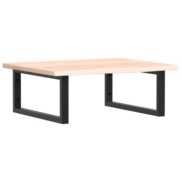 vidaXL Veggfest Handlaugarhilla Stál og Gegnheil Eik