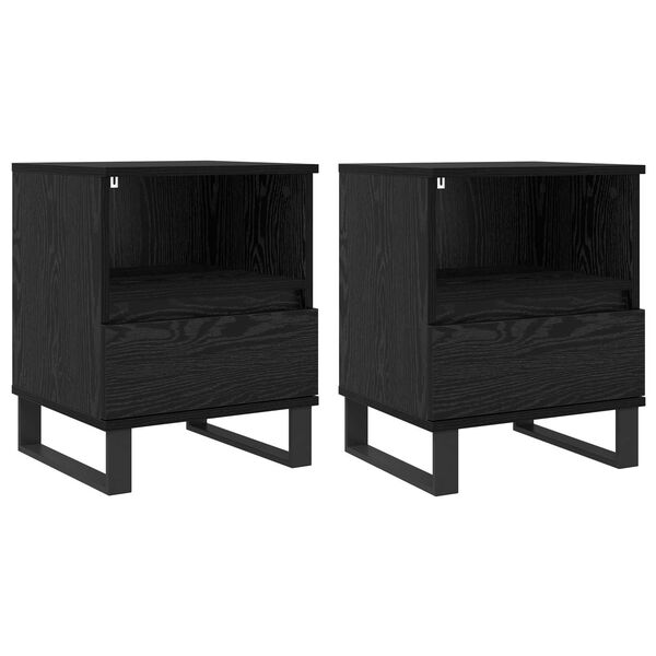 vidaXL R&uacute;mssk&aacute;pur Svartur Eik 40 x 35 x 50 cm Samsettur vi&eth;ur