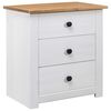 282654 vidaXL Bedside Cabinet White 46x40x57 cm Pinewood Panama Range