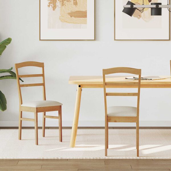 vidaXL Bor&eth;st&oacute;ll 2 pcs N&aacute;tt&uacute;rulegur og l&eacute;ttur Solid Gummi Wood