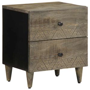 vidaXL N&aacute;ttbor&eth;ssk&aacute;pur Lj&oacute;sgr&aacute;r 40x33x46 cm Solid Wood Mang&oacute;