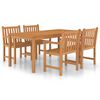 vidaXL 5 hluta Gar&eth;bor&eth;stofusett 180x90 cm &uacute;r gegnheilu teakvi&eth;i