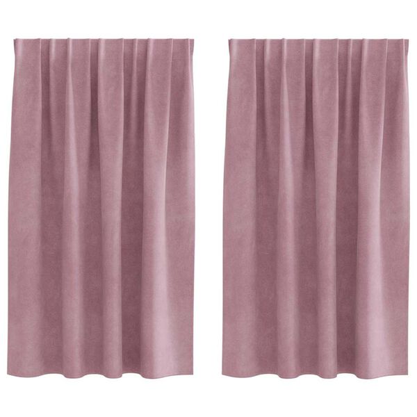 vidaXL Myrkratj&ouml;ld 2 pcs D&ouml;kk bleik 140 x 140 cm Flauel