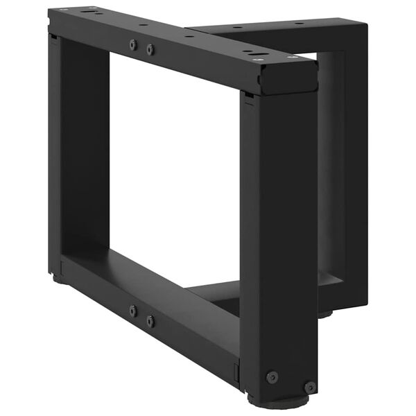 vidaXL s&oacute;fabor&eth;sf&aelig;tur T-laga 2 stk svart 40x25x(30-31) cm st&aacute;l