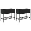 vidaXL Gr&oacute;&eth;urker me&eth; Hillu 2 stk 90x40x75 cm Svart P&oacute;l&yacute;rattan
