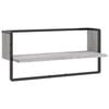 vidaXL Vegghillur me&eth; St&ouml;ng Gr&aacute;ir Sonoma Eik 65x25x30 cm