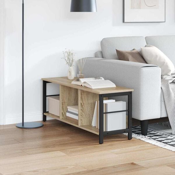 vidaXL Hilla Sonoma Eik 102 x 32 x 40,5 cm Samsettur vi&eth;ur