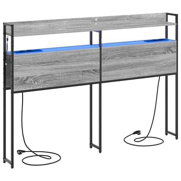 vidaXL Geymslu h&ouml;f&eth;ah&ouml;gg me&eth; hillu Gr&aacute; sonoma &aacute;fer&eth; 140,5 x 15 x 98 cm