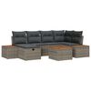 vidaXL Gar&eth;s&oacute;fa sett me&eth; p&uacute;&eth;i 7 pcs Gr&aacute;r p&oacute;l&yacute;rattan