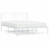 vidaXL R&uacute;mgrind &uacute;r M&aacute;lmi me&eth; H&ouml;fu&eth;gafli Hv&iacute;t 140x190 cm