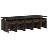 vidaXL 11 Stk. Gar&eth;bor&eth;stofusett me&eth; Sessum Br&uacute;nn P&oacute;l&yacute;rattan