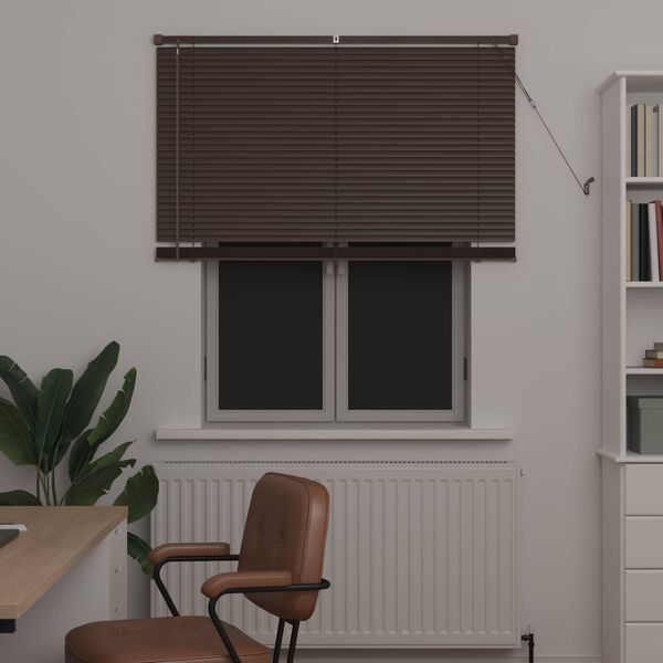 vidaXL Venes&iacute;skur blindur D&ouml;kk br&uacute;nn me&eth; mynstri 150 x 110 cm PVC