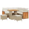 vidaXL Gar&eth;s&oacute;fa sett me&eth; p&uacute;&eth;i 9 pcs Beige og krem p&oacute;l&yacute;rattan