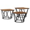 vidaXL S&oacute;fabor&eth; 3 pcs Gamall vi&eth;ur Vinnslutr&eacute; og st&aacute;li