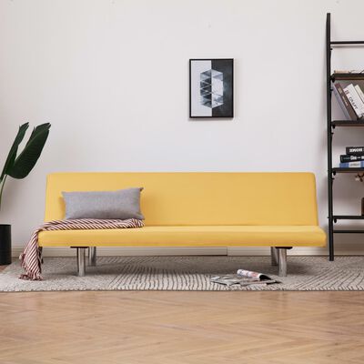 282199 vidaXL Sofa Bed Yellow Polyester
