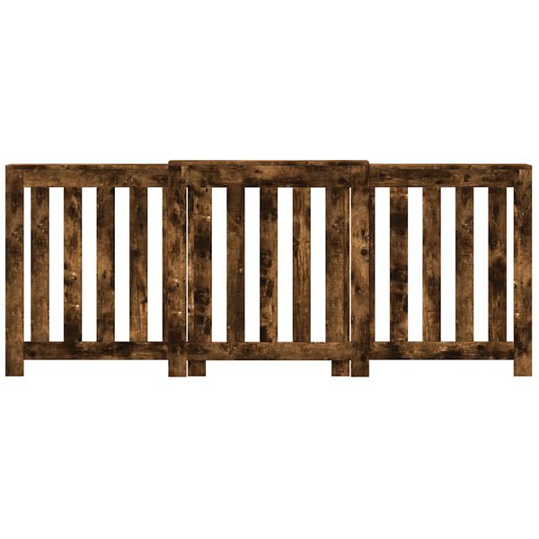 vidaXL Ofnhl&iacute;f Reykt&oacute;na Eik 205x21,5x83,5 cm Samsettur Vi&eth;ur