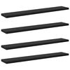 vidaXL B&oacute;kask&aacute;pabretti 4 pcs Svart 60 x 10 x 1,5 cm Samsettur vi&eth;ur