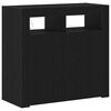 vidaXL Vi&eth;beinteyfla Svartur Eik 80 x 35 x 75 cm Samsettur vi&eth;ur