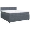 vidaXL H&oacute;lfa&eth; Springr&uacute;m me&eth; D&yacute;nu D&ouml;kkgr&aacute;tt 200x200 cm Flauel