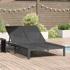 vidaXL Sunbed 1-Pers&oacute;na Svartur 206 x 62.5 x 74 cm p&oacute;l&yacute;rattan