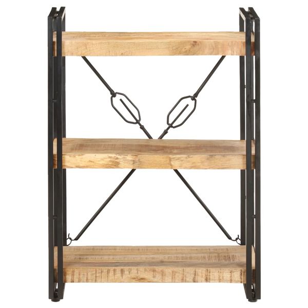 vidaXL Bókaskápur 3 Hillur 60x30x80 cm Gegnheill Mangóviður