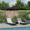 vidaXL Roma Parasol Svartur 286 x 285 x 270 cm Aluminum og pólyester