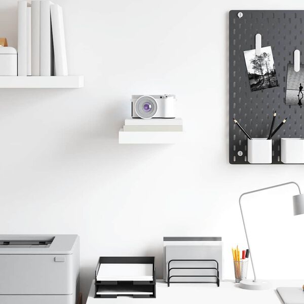 vidaXL Vegghengd Hilla H&aacute;glans Hv&iacute;t 23x23,5x3,8 cm MDF