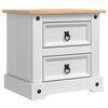 vidaXL N&aacute;ttbor&eth; me&eth; sk&uacute;ffu Corona Hv&iacute;tt 53 x 39 x 47 cm Solid furuhikk