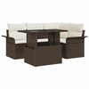 vidaXL Gar&eth;s&oacute;fa sett me&eth; p&uacute;&eth;i me&eth; geymslu 5 pcs Br&uacute;nn Poly rattan
