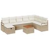 vidaXL Gar&eth;s&oacute;fa sett me&eth; p&uacute;&eth;i 9 pcs Drapplita&eth;ur p&oacute;l&yacute;rattan