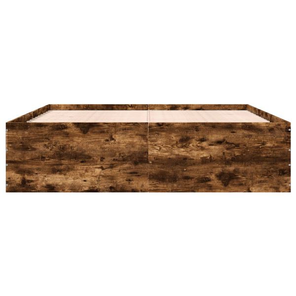 vidaXL R&uacute;mgrind &aacute;n D&yacute;nu Reykt&oacute;na Eikarlitur 180x200 cm