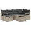 vidaXL S&oacute;fasett me&eth; p&uacute;&eth;i me&eth; geymslu 7 pcs Lj&oacute;sgr&aacute;r p&oacute;l&yacute;rattan