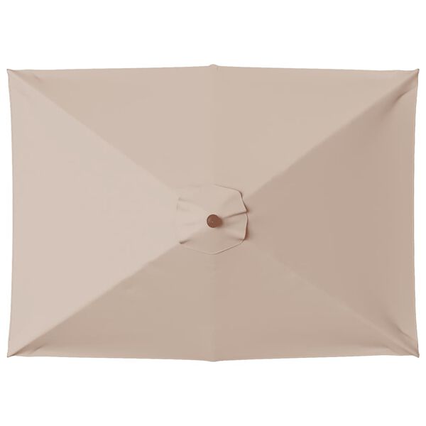 vidaXL Sólhlíf með Viðarstöng 150x200 cm Mógrá