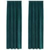 vidaXL Myrkratj&ouml;ld 2 pcs D&ouml;kkgr&aelig;n 140 x 260 cm Flauel